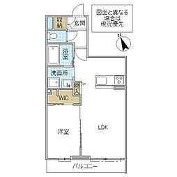 シャーメゾン優 1LDKの間取図画像