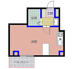 サンライズ福甚 ワンルームの間取図画像