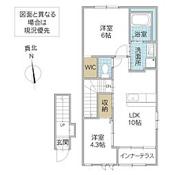 シャンテ 2LDKの間取図画像