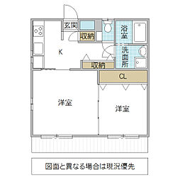 C・K第3ビル 2Kの間取図画像