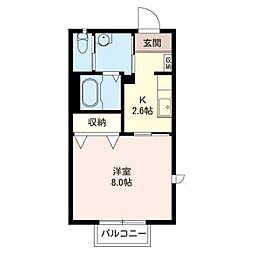 カントリーハウス 1Kの間取図画像