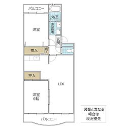 グレースヴィラ 2LDKの間取図画像