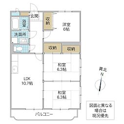 アムール 3LDKの間取図画像