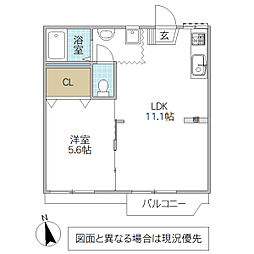 チェリーハイツ 1LDKの間取図画像