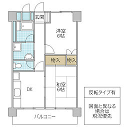 ガーデンコーポ 2DKの間取図画像