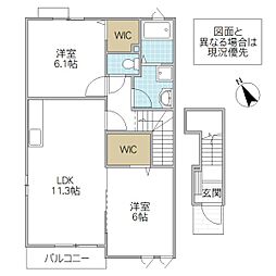 プティ・エトワール3 2LDKの間取図画像