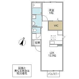 ベアーフルーツ 1LDKの間取図画像