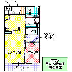 アクエリアス 1LDKの間取図画像
