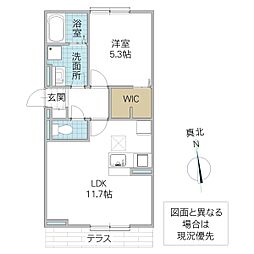 ル・サンティエ城南 1LDKの間取図画像