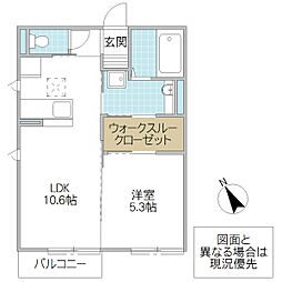 カーサ・エスペランサ 1LDKの間取図画像