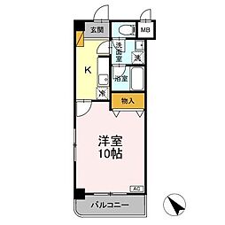 カーサ・エスペランツァ 1Kの間取図画像