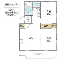 金町マンション 2LDKの間取図画像