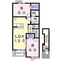 ニューグレイス4 2LDKの間取図画像