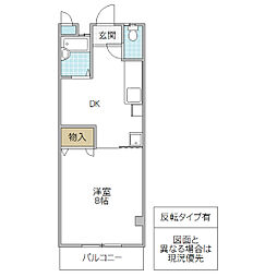 飯村不動産第一ビル 1DKの間取図画像