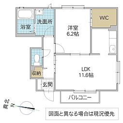ルミエール・レクエルド 1LDKの間取図画像