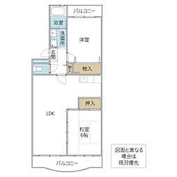 グレースヴィラ 2LDKの間取図画像