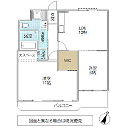 ケイセイグランドハイツそとの 2LDKの間取図画像