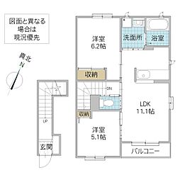 メゾン・アミ 2LDKの間取図画像