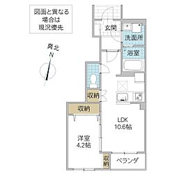 仮)ひたちなか市馬渡字西谷津新築アパート 1LDKの間取図画像