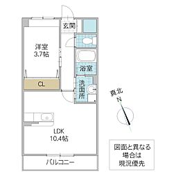 LUMINOUSSTAGE 1LDKの間取図画像