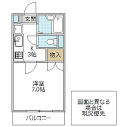 FORLIFE新荘 1Kの間取図画像