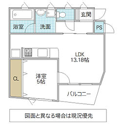 K-4 1LDKの間取図画像