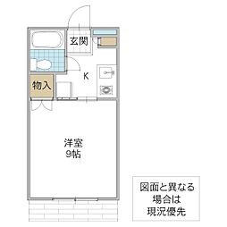 CASADEVIDA 1Kの間取図画像