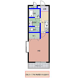 ディアコート白梅 1Kの間取図画像