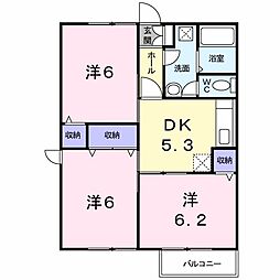 ストローハットA 3DKの間取図画像