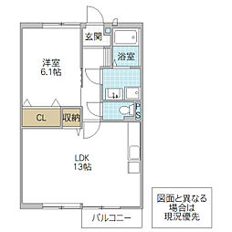 アネックスプラザC 1LDKの間取図画像
