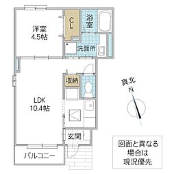 ベルポートエルガ 1LDKの間取図画像