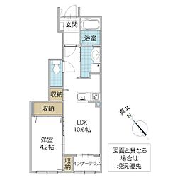 惣風 1LDKの間取図画像