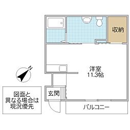 Ever ワンルームの間取図画像