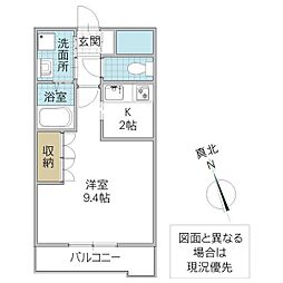 フォレストハイム 1Kの間取図画像