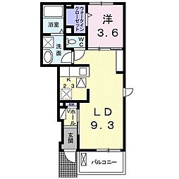 サンフローラサカド 1LDKの間取図画像