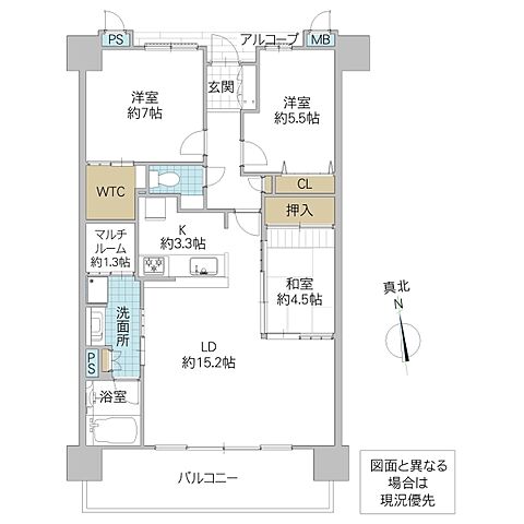 間取り サーパス水戸駅南平和公園 8階/802