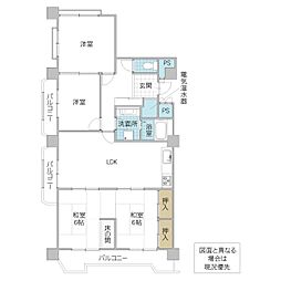 昭和マンションサングリーン五軒町 4LDKの間取図画像