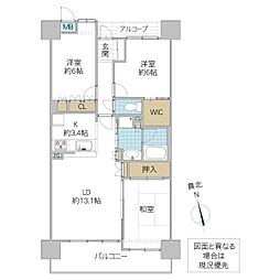 サーパス石川 3LDKの間取図画像