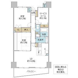 ヴェルスコート水戸 2SLDKの間取図画像
