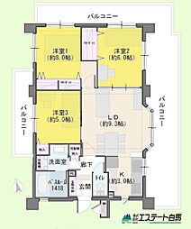 レクセルガーデン一橋学園 3LDKの間取り