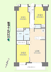 ライオンズガーデン狭山祇園 3LDKの間取り