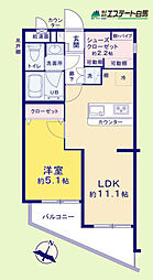 セザール東所沢 1LDKの間取図画像
