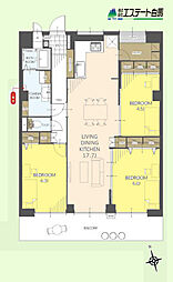 スカイマンションC 3LDKの間取図画像