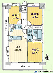 ベルポート朝霞台 3LDKの間取図画像