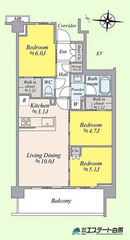 3LDK 間取り