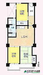 向陽ハイツA棟 3LDKの間取図画像