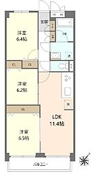 富士見ニューライフ 3LDKの間取図画像