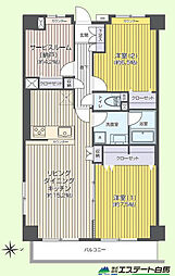 アコール新所沢イースト 2SLDKの間取図画像