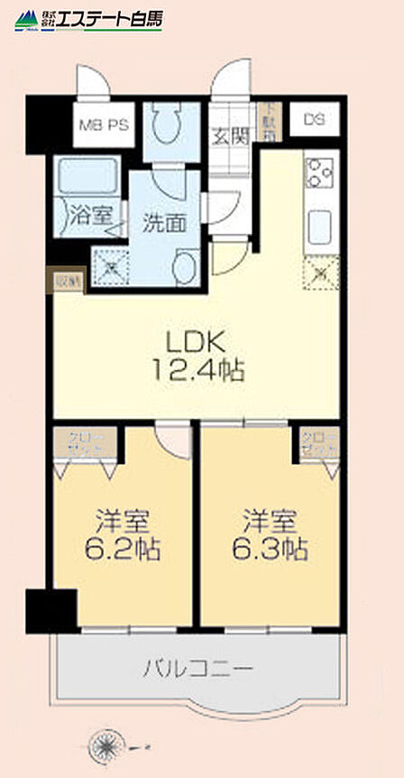 2LDK 間取り