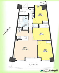 ダイアパレスUアリーナ 3LDKの間取図画像